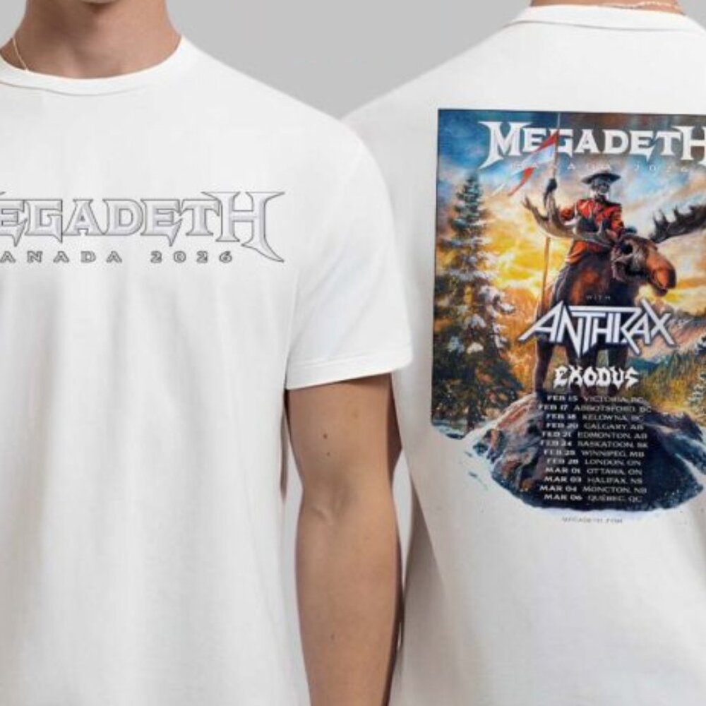 Megadeth Canada 2026 Tour With Anthrax And Exodus Schedule Dates T Shirt 251